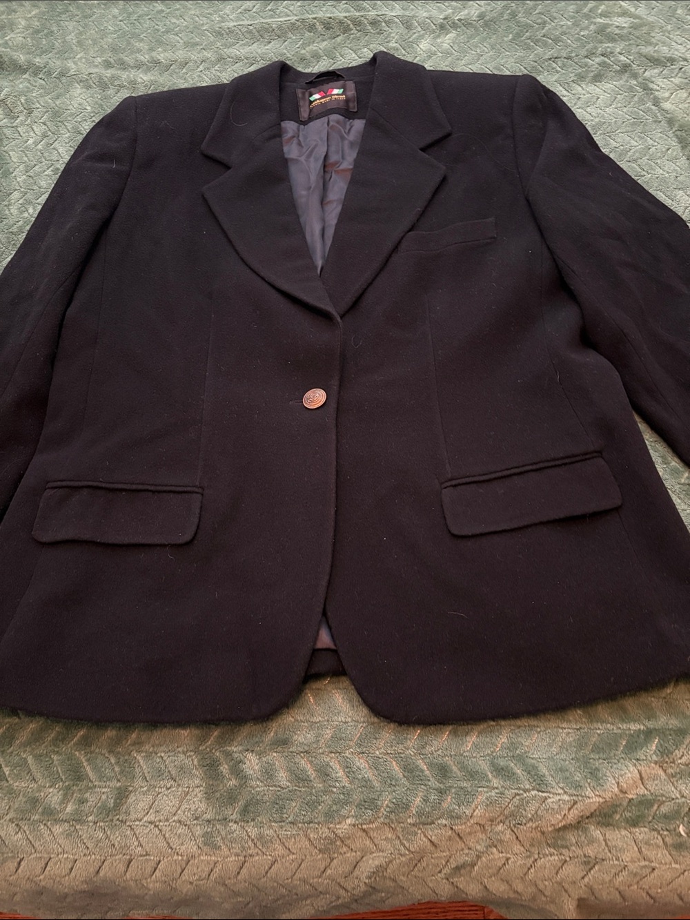 Vintage Giorgio Sant’ Angelo Black Cashmere Wool Jacket Blazer Italy
